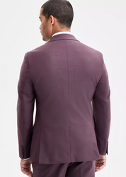 Bar Iii Mens Slim fit Suit Jacket Blazer 40 L Plum Purple Solid Stretch Wool