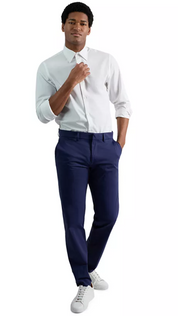 Kenneth Cole Reaction Mens Slim fit Dress Pants 30 / 30 Navy Blue Solid