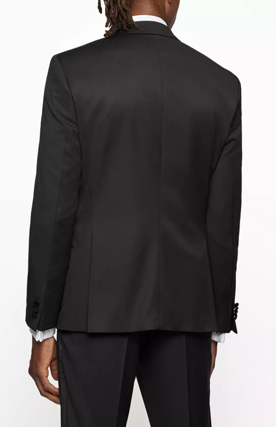 Hugo Boss Mens Slim fit Suit Jacket Blazer 42 R Black Solid