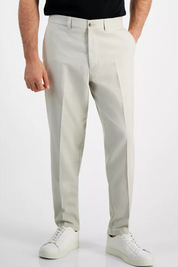 Kenneth Cole Mens Slim fit Dress Pants 36 / 34 Beige Solid