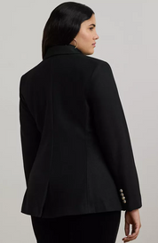 Lauren Ralph Lauren Womens Slim fit Sport Coat Blazer 1X  Black Solid