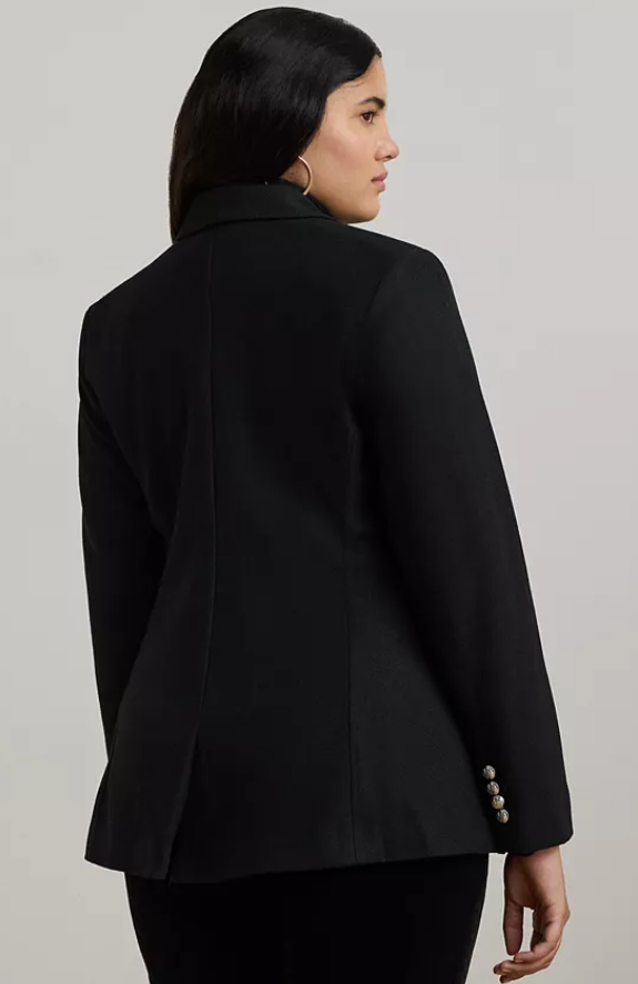 Lauren Ralph Lauren Womens Slim fit Sport Coat Blazer 1X  Black Solid