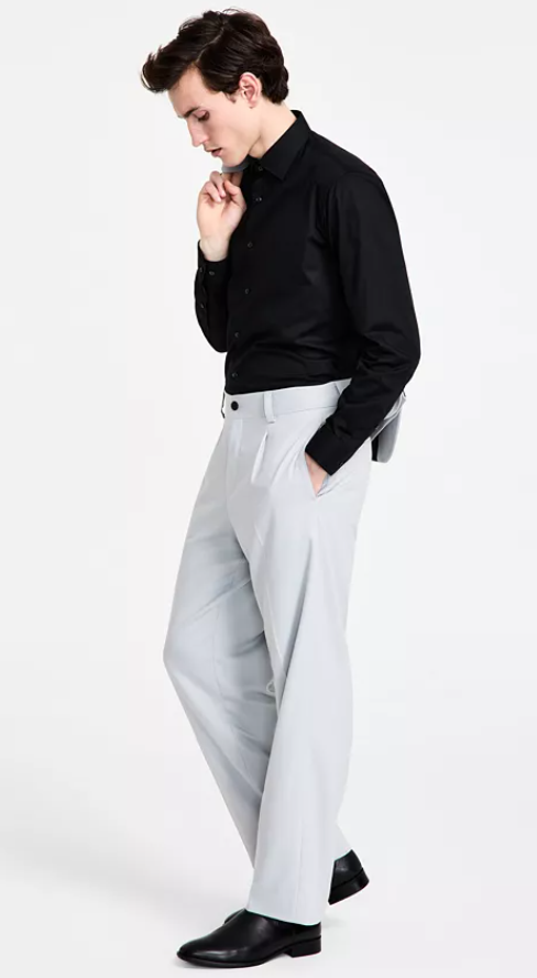 Hugo Boss Mens Modern fit Dress Pants 36 / 32 Light Grey