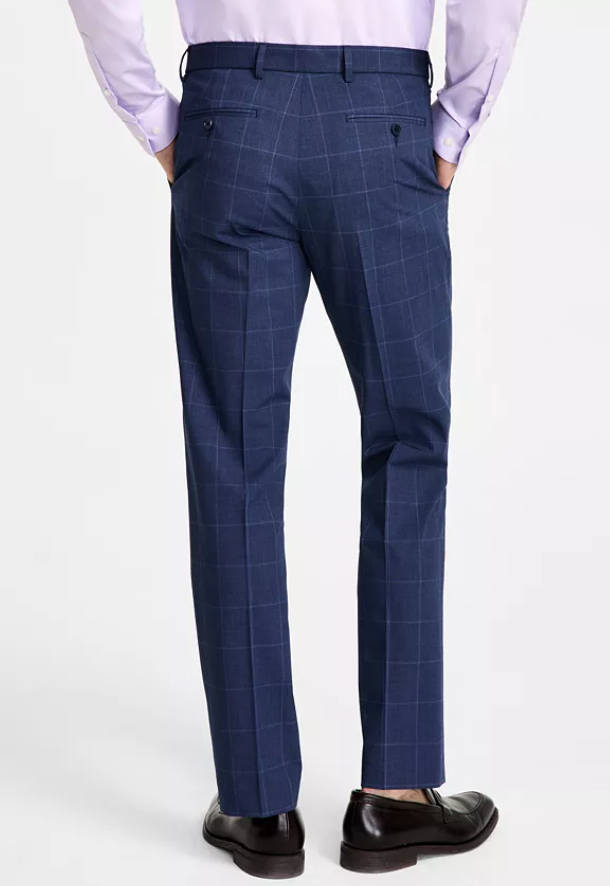 Tommy Hilfiger Mens Modern fit Dress Pants 30 / 32 Navy Blue Plaid
