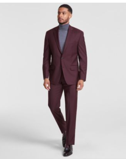 Michael Kors Mens Classic fit Dress Pants 30 / 30 Burgundy Red Solid