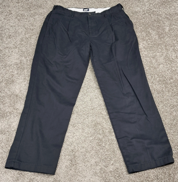 Lands' End Mens Classic fit Casual Pants 38 / 29 Black Solid
