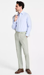 Michael Kors Mens Classic fit Dress Pants 44 / 36 Light Green Solid Stretch
