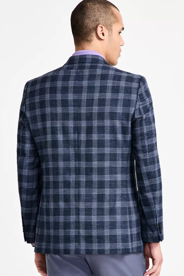 Nautica Mens Modern fit Sport Coat Blazer 40 S Blue Multi Plaid