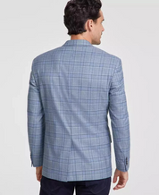 Michael Kors Mens Classic fit Sport Coat Blazer 42 R Powder Blue Plaid