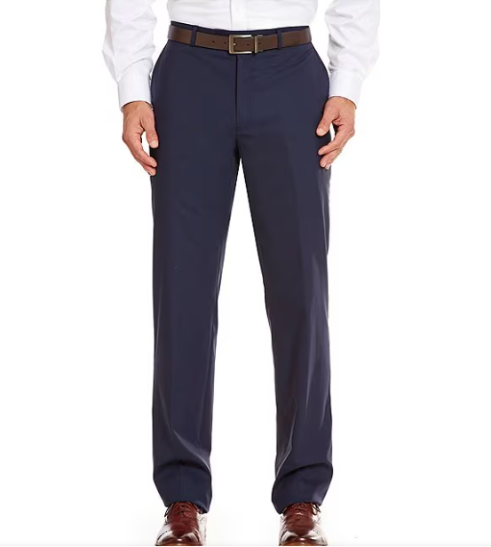 Hart Schaffner Marx Mens Regular fit Dress Pants 35 / 32 Navy Blue Solid