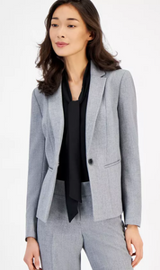 Kasper Womens Classic fit Sport Coat Blazer 10 P Grey