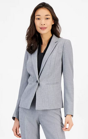 Kasper Womens Classic fit Sport Coat Blazer 10 P Grey