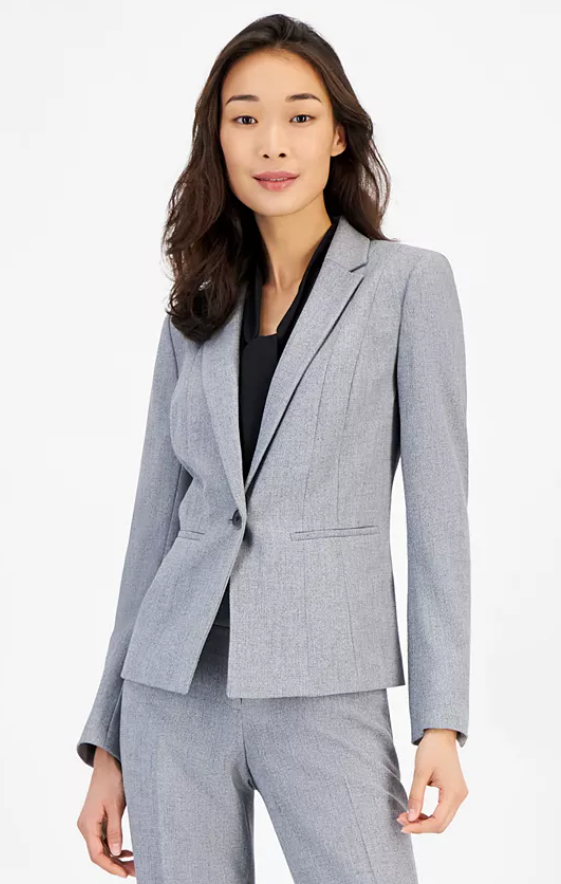 Kasper Womens Classic fit Sport Coat Blazer 10 P Grey