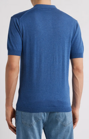 Jack Victor Mens Classic fit Short Sleeve Polo Shirt XL Blue Solid