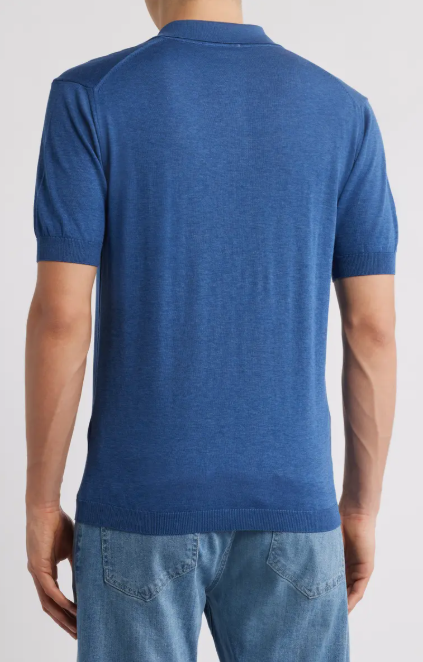 Jack Victor Mens Classic fit Short Sleeve Polo Shirt XL Blue Solid