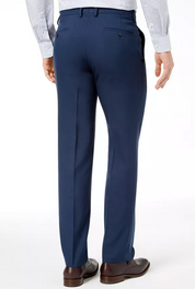 Kenneth Cole Reaction Mens Slim fit Dress Pants 32 / 32 Navy Blue Check