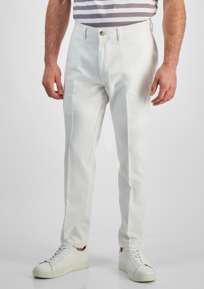 Kenneth Cole Mens Slim fit Dress Pants 34 / 30 White Solid