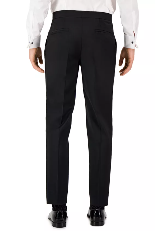 Hugo Boss Mens Modern fit Tuxedo Pants 32 / 32 Black Solid Stretch
