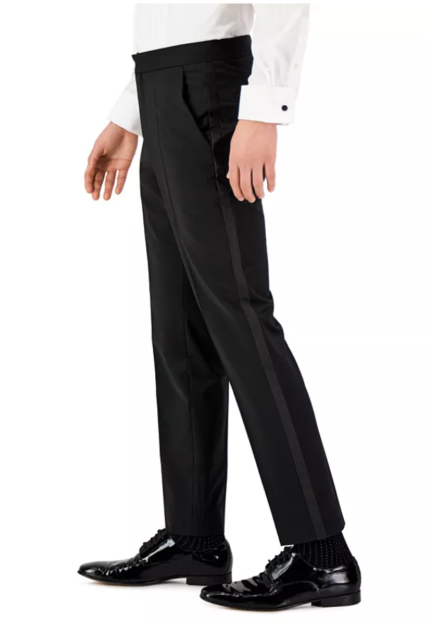 Hugo Boss Mens Modern fit Dress Pants 32 / 32 Black Solid Stretch Wool