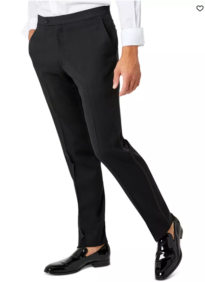 Tommy Hilfiger Mens Slim fit Dress Pants 48 / 32 Black Solid