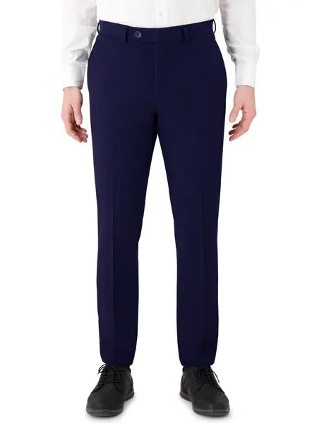 Victor Emmanuel Mens Modern fit Dress Pants 30 / 32 Navy Blue Solid