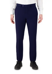 Victor Emmanuel Mens Modern fit Dress Pants 34 / 32 Navy Blue Solid