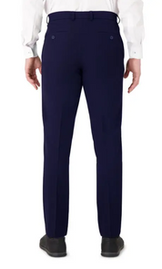 Victor Emmanuel Mens Modern fit Dress Pants 32 / 32 Navy Blue Solid