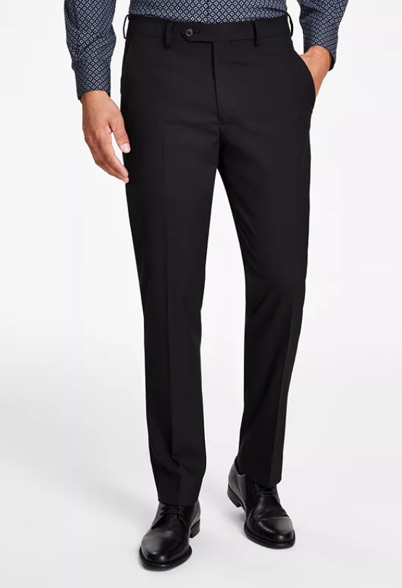Alfani Mens Slim fit Dress Pants 36 / 32 Black Solid