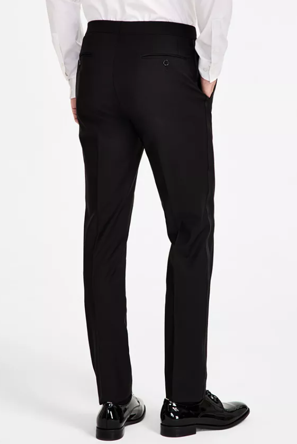 Calvin Klein Mens Slim fit Dress Pants 34 / 30 Black Solid Stretch