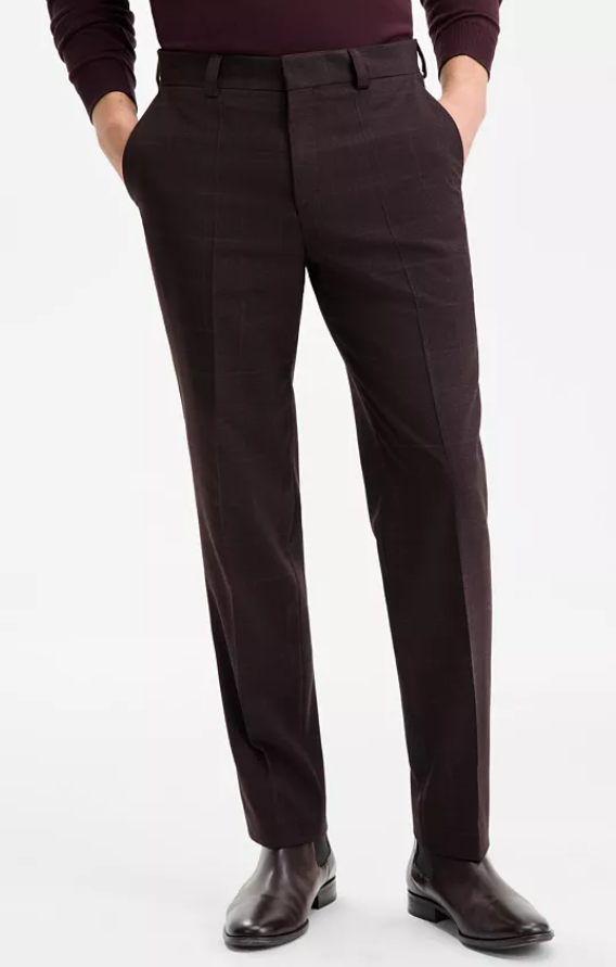 Hugo Boss Mens Modern fit Dress Pants 32 / 30 Red Plaid