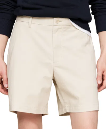 Tommy Hilfiger Mens Regular fit Casual Shorts 32 Beige Solid
