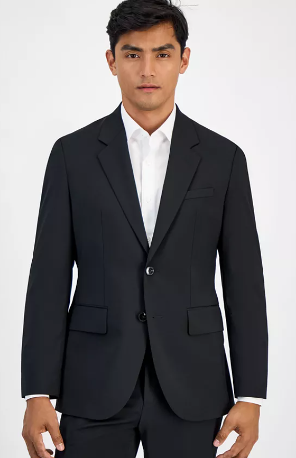 Hugo Boss Mens Modern fit Suit Jacket Blazer 42 S Black Solid