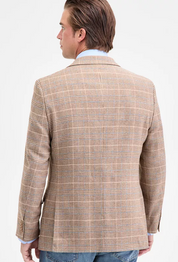 Nautica Mens Modern fit Sport Coat Blazer 46 R Beige Plaid