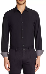 Con.struct Mens Slim fit Dress Shirt Small 14-14.5 32-33 Black Solid
