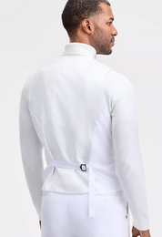Tayion Mens Classic fit Double Breasted Button-Up Suit Vest XL White Solid