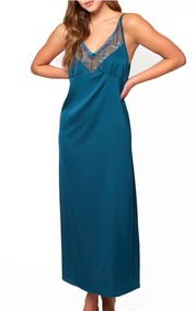 iCollection Womens Regular fit Sleeveless Gown Dress Medium Blue Solid