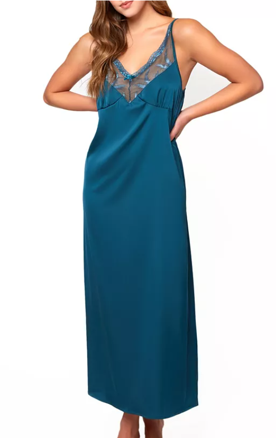 iCollection Womens Regular fit Sleeveless Gown Dress Medium Blue Solid