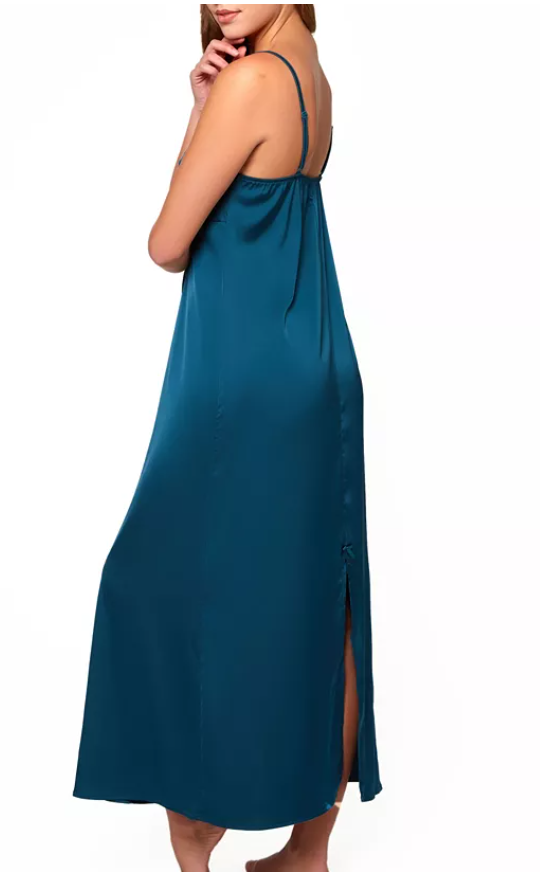 iCollection Womens Regular fit Sleeveless Gown Dress Medium Blue Solid
