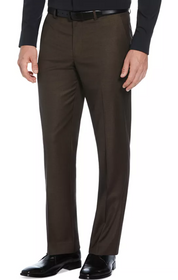 Perry Ellis Mens Modern fit Dress Pants 32 / 32 Brown Plaid