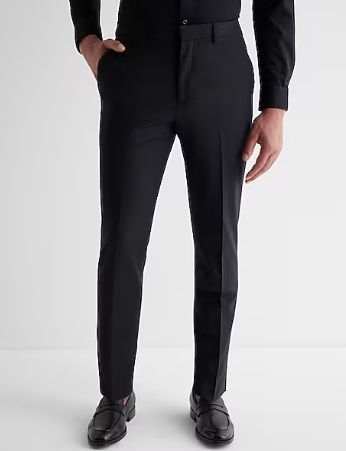 Express Photographer Mens Slim fit Dress Pants 36 / 30 Black Solid