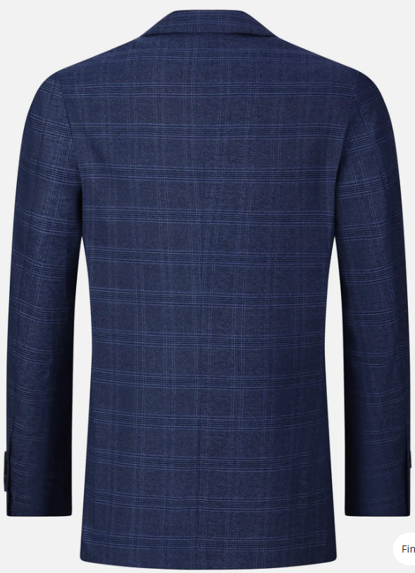 Tom Baine Mens Modern fit Sport Coat Blazer 48R Navy  Blue Plaid