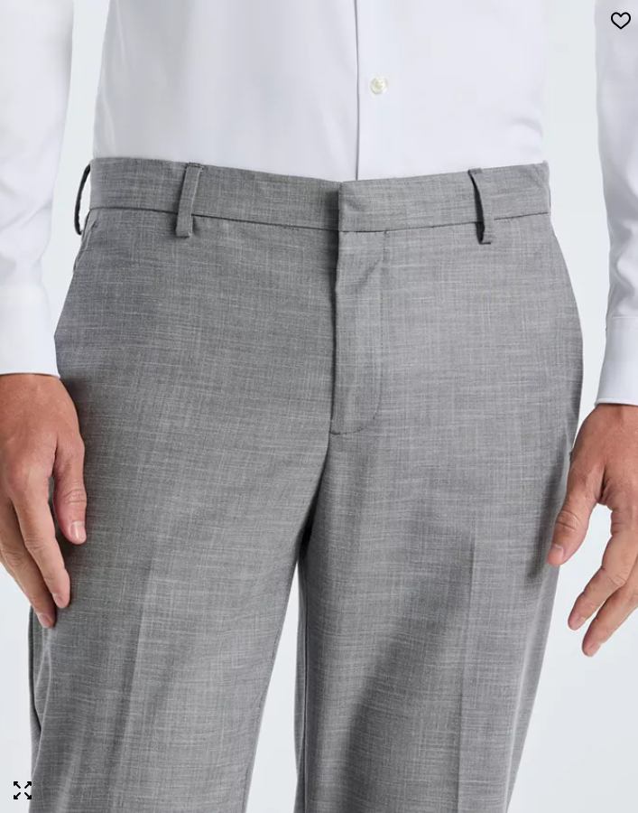 Perry Ellis Mens Modern fit Dress Pants 32 / 30 Light Grey Solid Stretch