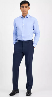 Hugo Boss Mens Modern fit Wool Dress Pants 32 / 34 Navy  Blue Solid