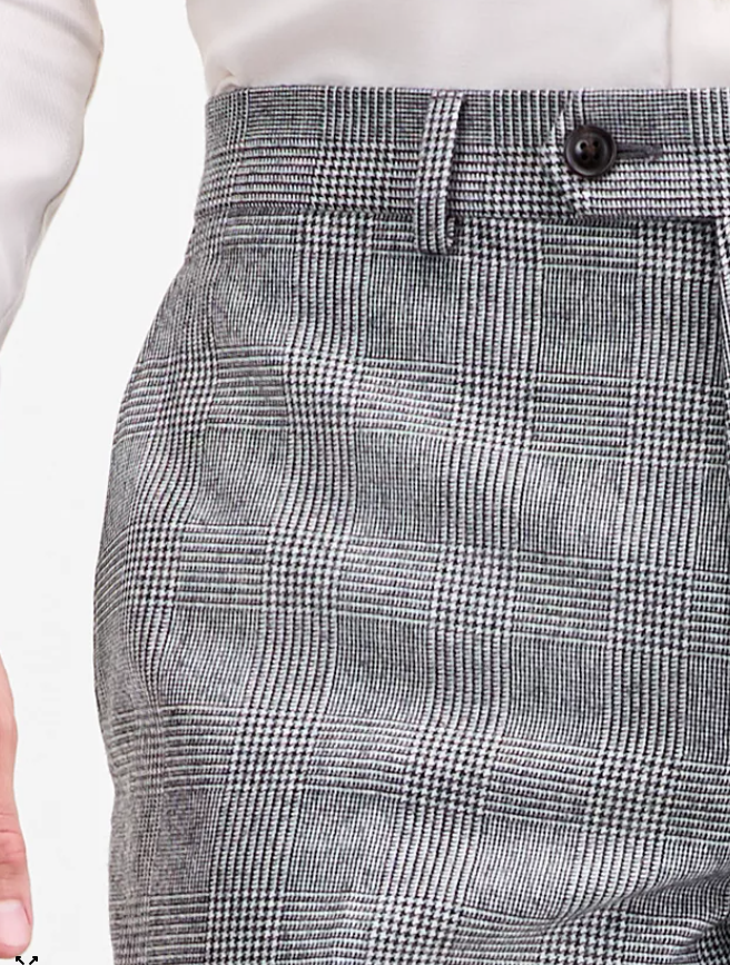 Ted Baker Mens Modern fit Dress Pants 33 / 30 Light Grey Plaid Stretch