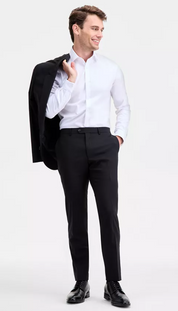 Ted Baker Mens Modern fit Dress Pants 38 / 32 Black Solid Stretch