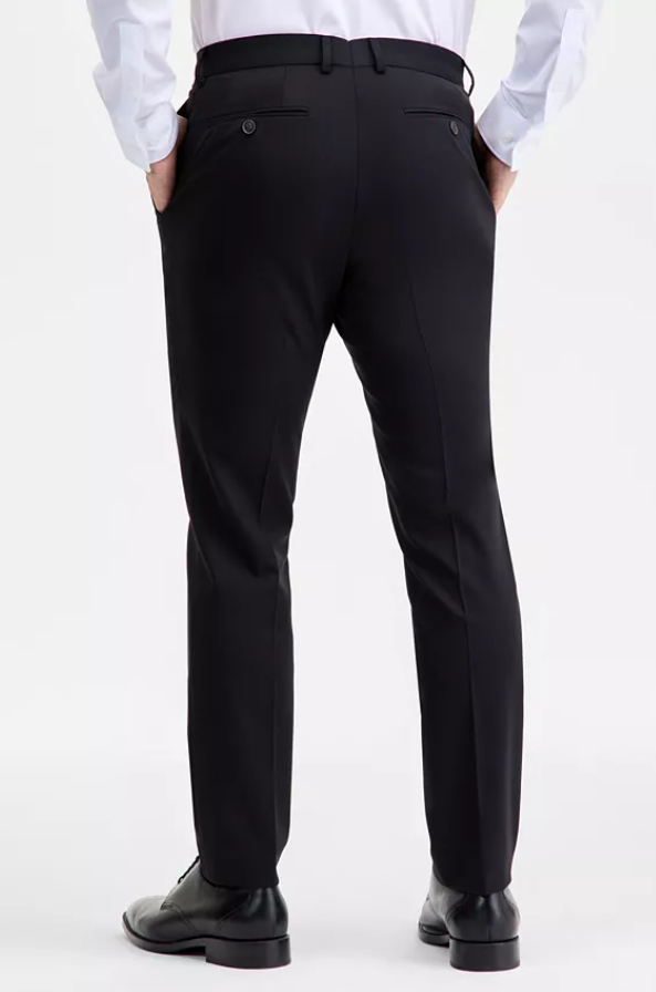 Ted Baker Mens Modern fit Dress Pants 38 / 32 Black Solid Stretch