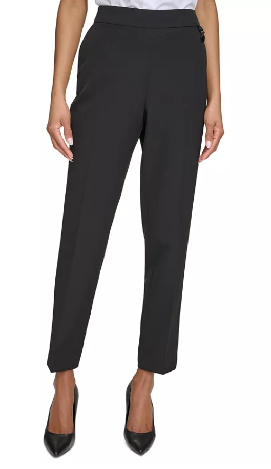 Karl Lagerfeld Womens Slim fit Dress Pants 14 / 30 Black Solid
