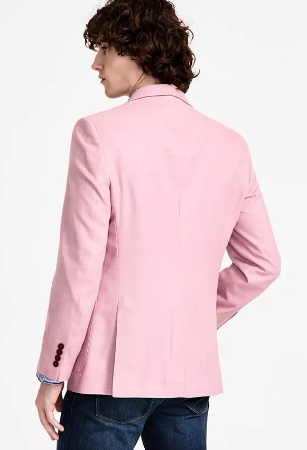 Nautica Mens Modern fit Sport Coat Blazer 40 L Pink Solid