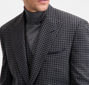 Tayion Mens Classic fit Suit Jacket Blazer 36 S Dark Grey