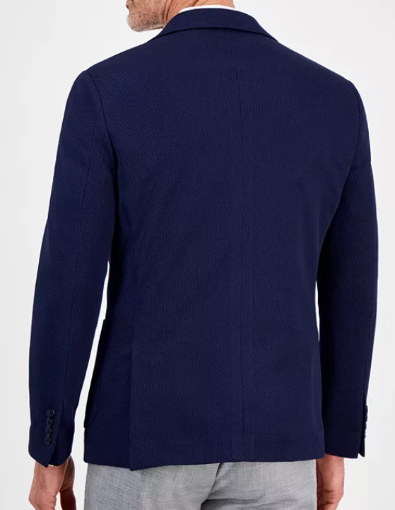 Tom Baine Mens Slim fit Sport Coat Blazer 44 R Navy Blue Solid Stretch
